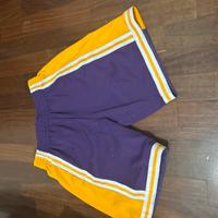 Pantaloncini basket viola/giallo stile NBA