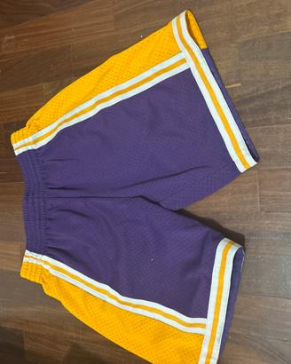 Pantaloncini basket viola/giallo stile NBA