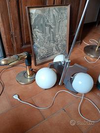 lampadario a tre luci, lampada targetti, radio lam