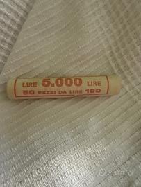 Rotolino originale Banca d'Italia 5.000 lire 100