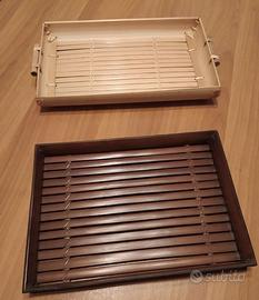 2 vassoi in legno bambù