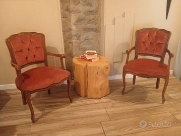 poltroncine liberty con tavolino in cedro del liba
