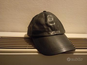 cappello pelle nero con frontino