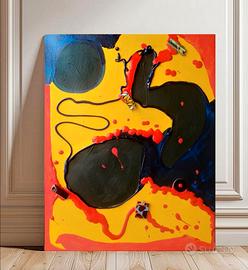 quadro astratto dipinto a mano su tela 