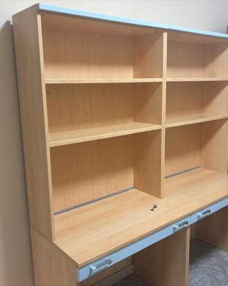 Letto singolo con materasso + scrivania con librer