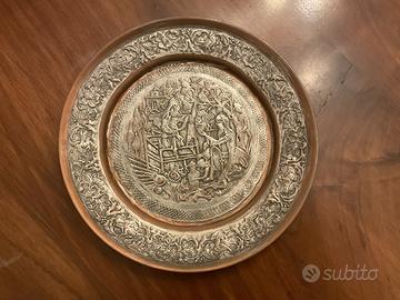 LOTTO DI 5 PIATTI DECORATIVI IN RAME