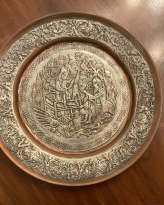 LOTTO DI 5 PIATTI DECORATIVI IN RAME