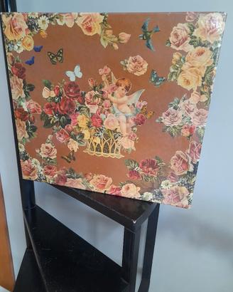 Scatola vintage shabby stile vittoriano inglese 