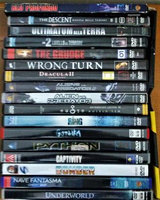 17 dvd originali di film horror con custodie ok