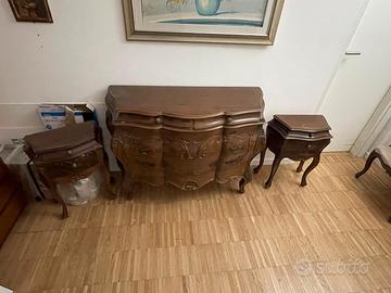 Credenza bombata stile Luigi XV + comodini 