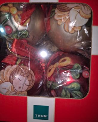 thun Addobbo set 4 palline rossa oro