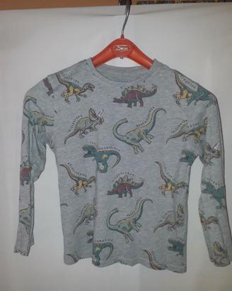 MAGLIETTA DINOSAURI "PRIMARK" UNISEX BIMBI 6-7 ANN