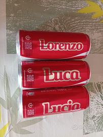 lattine con nome coca cola