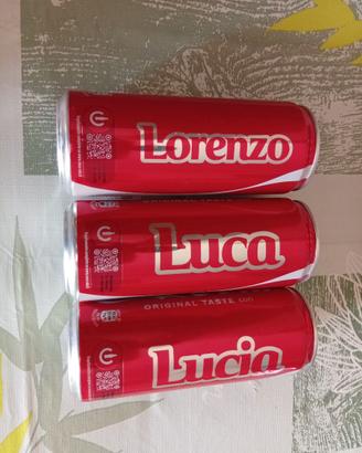 lattine con nome coca cola