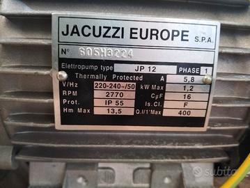 pompa idromassaggio e quadro elettrico 
