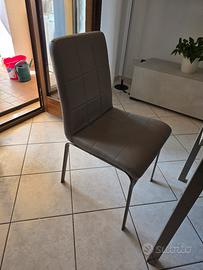 4 sedie moderne imbottite grigio/tortora