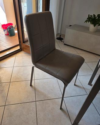 4 sedie moderne imbottite grigio/tortora
