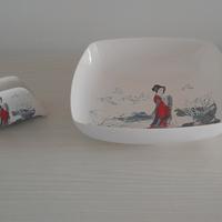 Spaghettiera e portatovaglioli-motivo orientale 