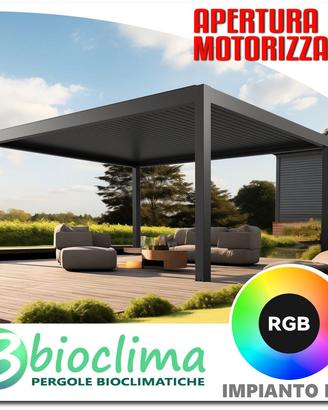 Pergola bioclimatica 3x4 alluminio motorizzata LED