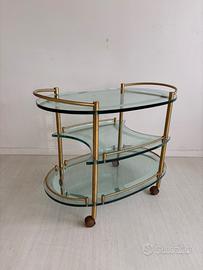 Carrello porta vivande in cristallo