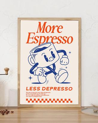 More Espresso Less Depresso Vintage Cozy Wall Art