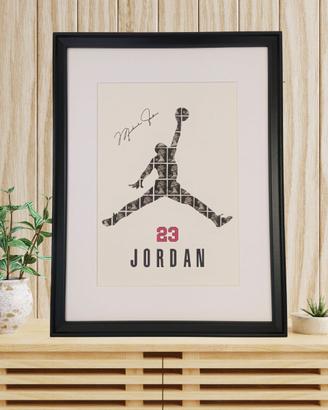 Quadro "Jordan" con veri Francobolli Vintage