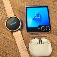 Samsung Flip 6 con galaxy watch 6 e buds 3