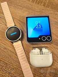 Samsung Flip 6 con galaxy watch 6 e buds 3