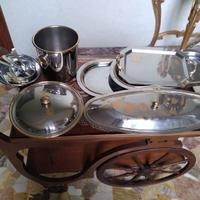 Servizio vassoi pesce+zuppiera+cestellovini+6coppe