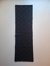 sciarpa uomo Gucci monogram nera lana