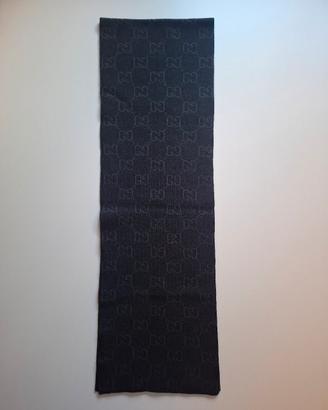 sciarpa uomo Gucci monogram nera lana