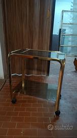 carrello da sala vintage in vetro