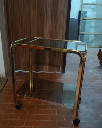 carrello da sala vintage in vetro