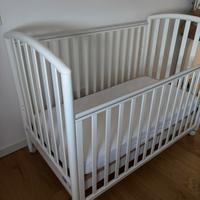 Lettino Pali ciak bianco e materasso Simam