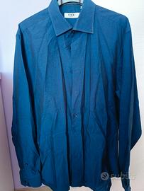 Camicia da Uomo Coveri blu con fantasia Slim fit 
