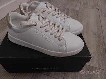 Scarpe Tommy Hilfiger bianche in pelle mis.35