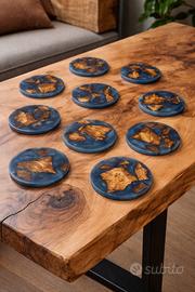 Sottobicchieri in resina e legno
