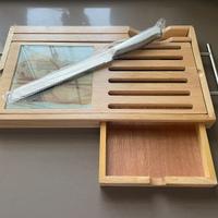 🍞 Tagliere per pane in legno con coltello inox