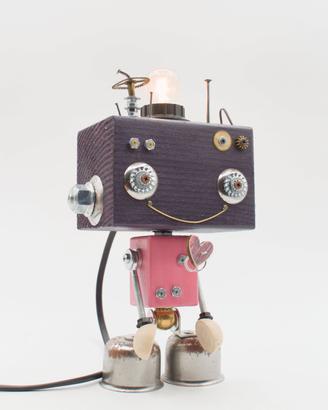 Robot lampada da tavolo/comodino fatta a mano