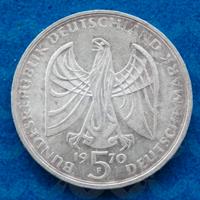 GERMANIA R.F. 1970 Moneta Argento 5 mark