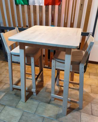 Tavolo alto IKEA Norraker + 2 sgabelli