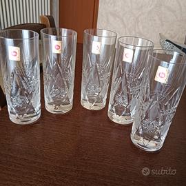 5 bicchieri in cristallo  splendidi Vintage