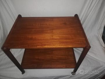 Coppia Di Carrelli In Legno Anni 60.
