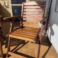 N 6 SEDIE IN LEGNO PIEGHEVOLI CON BRACCIOLI