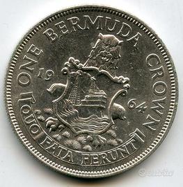 BERMUDA CORONA 1964 ARGENTO REGINA ELISABETTA II P