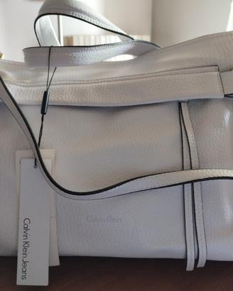 Borsa pelle bianca Calvin Klein Jeans