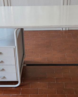 Scrivania vintage anni 70 ferro legno-robusta