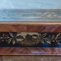 
Antica Scatola Cofanetto In Ebano Rosa