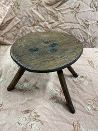 ANTICO SGABELLO DA MUNGITURA ORIGINALE DEL 1900