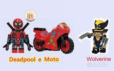 DEADPOOL motocycle WOLVERINE minifigure tipo Lego